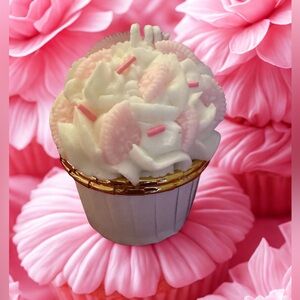 Pink and White Cupcake Candles